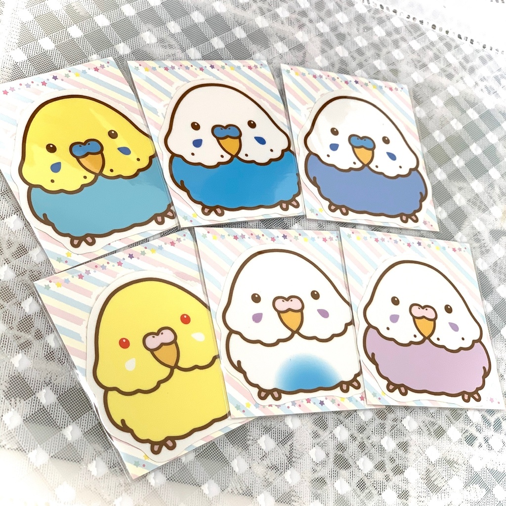 セキセイインコ・耐水ステッカー