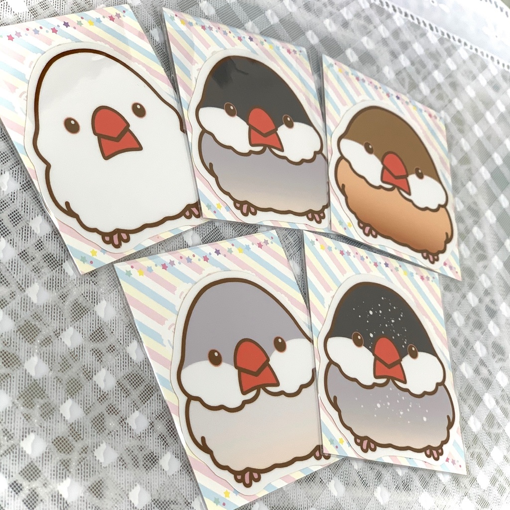 文鳥・耐水ステッカー