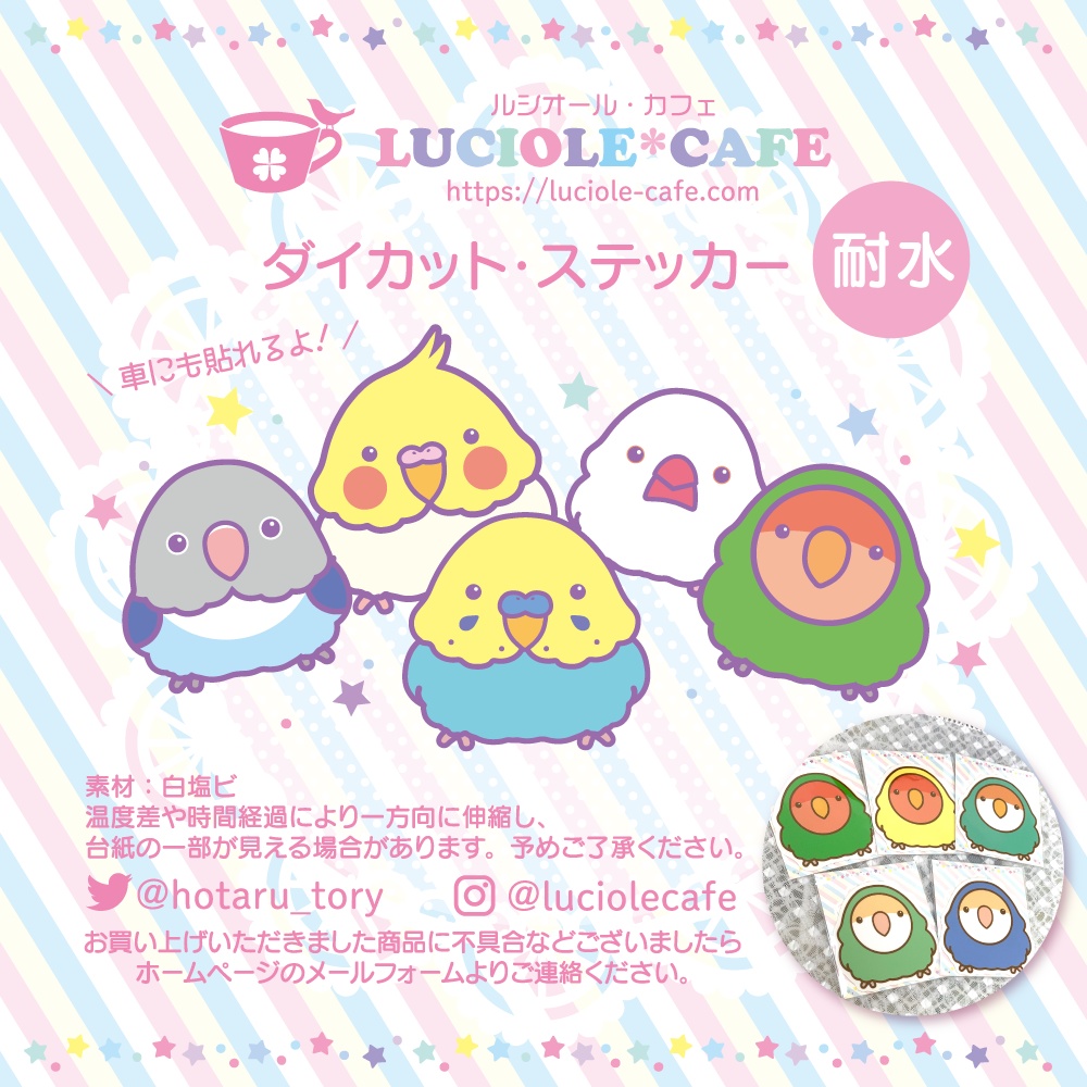 コザクラインコ・耐水ステッカー