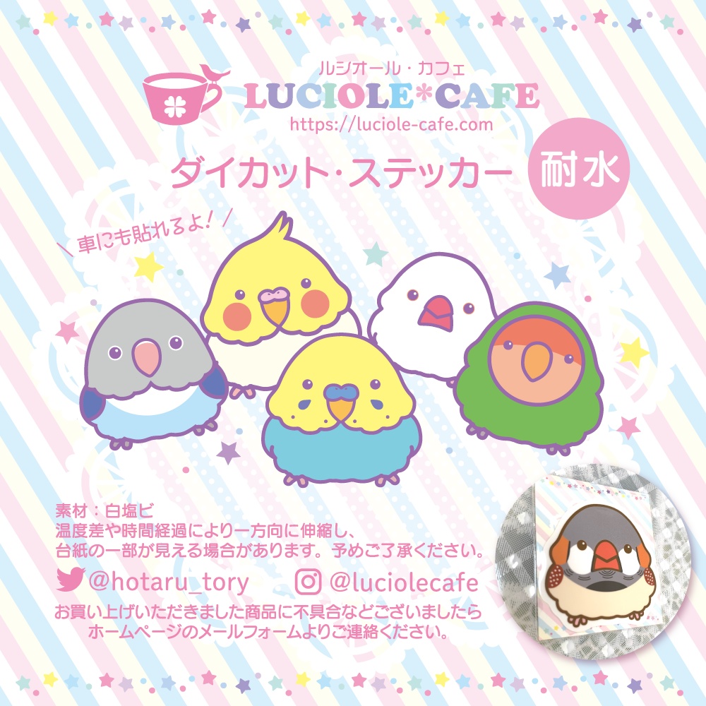 キンカチョウ・耐水ステッカー