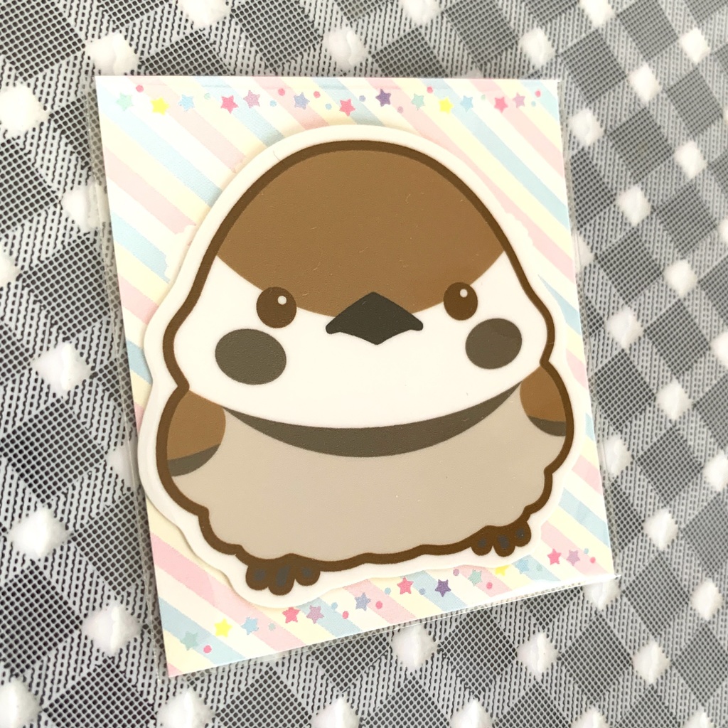 スズメ・耐水ステッカー