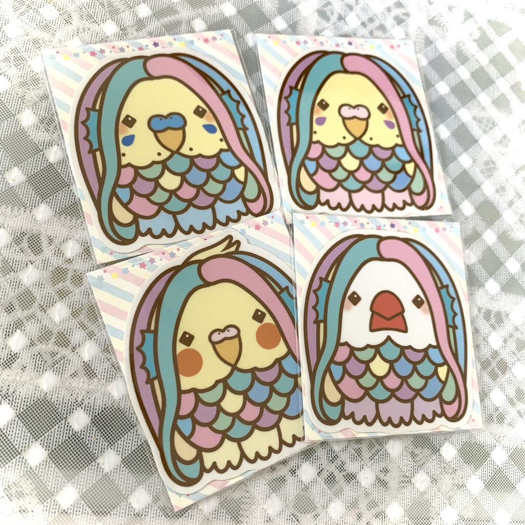 疫病退散!ことりアマビエ・耐水ステッカー