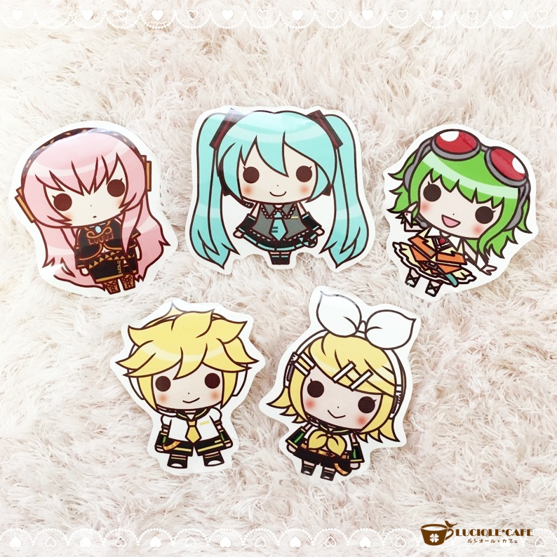 ボーカロイド ちびキャラステッカー Luciole Cafe Booth