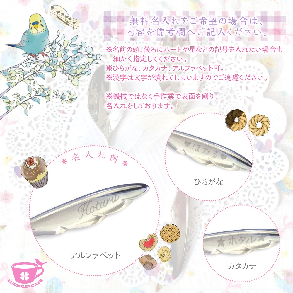 セキセイインコ・ステンレススプーン