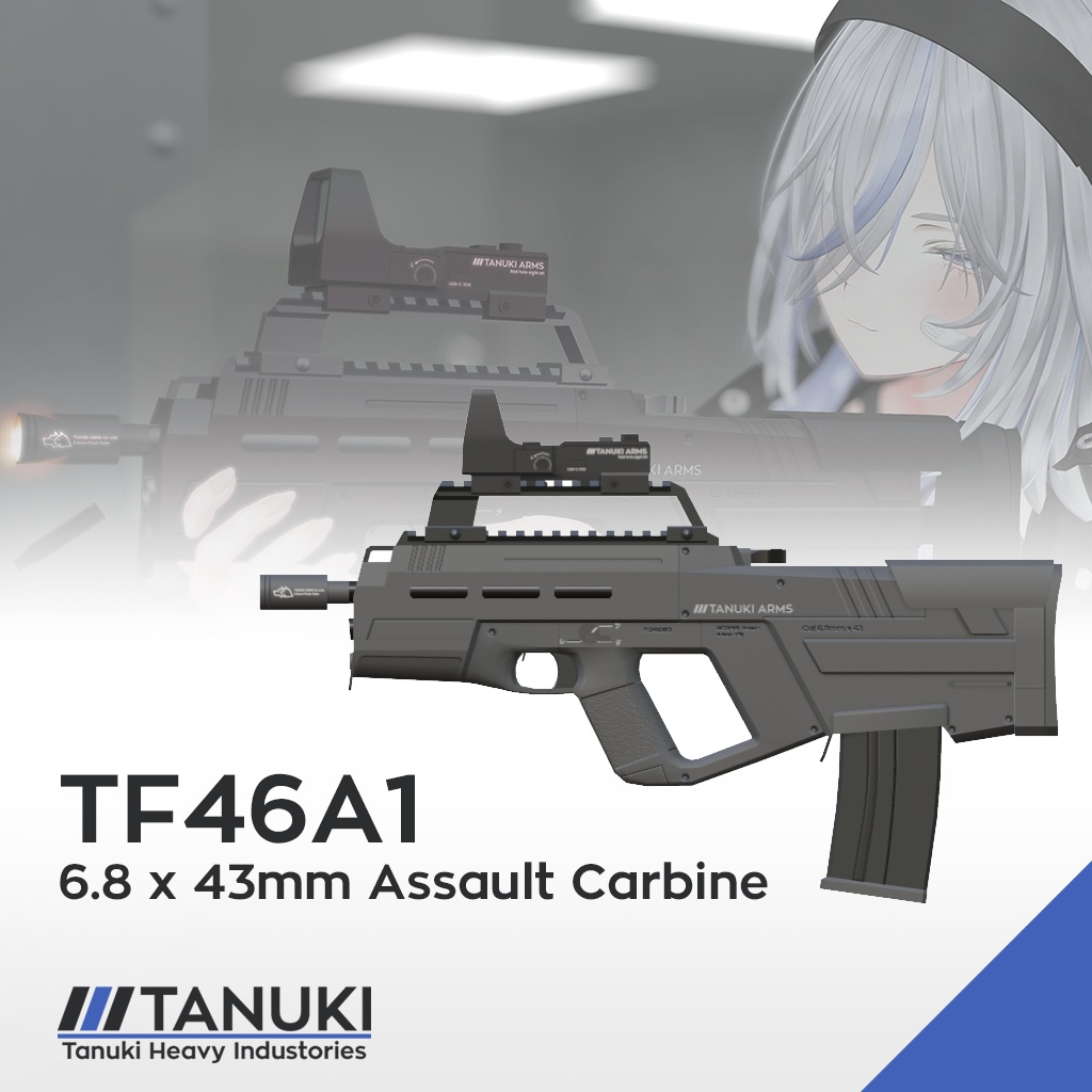 【VRChat向け3Dモデル】TF46A1 6.8mm小銃【Modular Avatar対応】