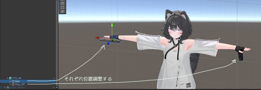 【VRChat向け3Dモデル】TF6 6mm拳銃【Modular Avatar対応】