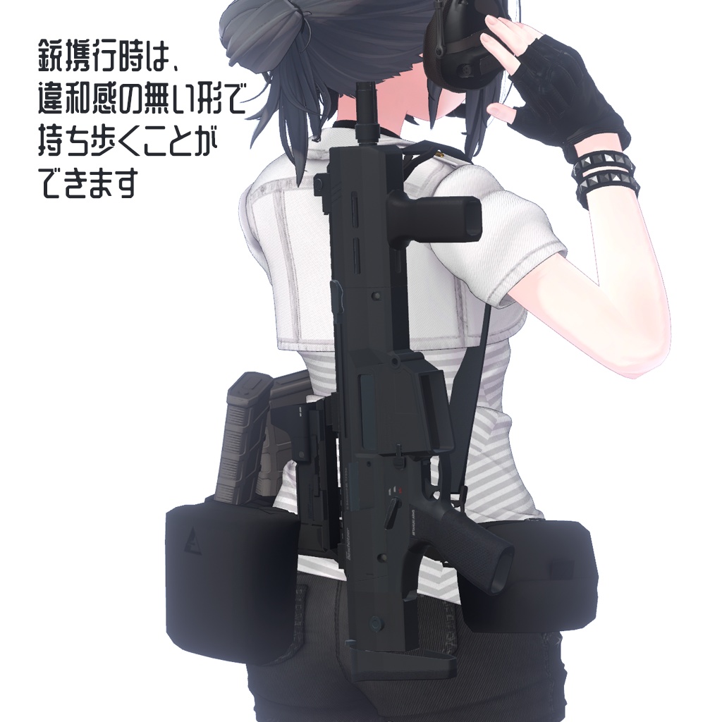 【ギミック付き3Dモデル】Beschützer/5.56mm 小銃 ベシュツァーPDW【VRChat用/Modular Avatar対応/11アバタープリセット対応】