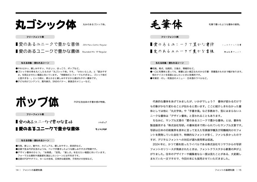 こういうときにはこういうフォント