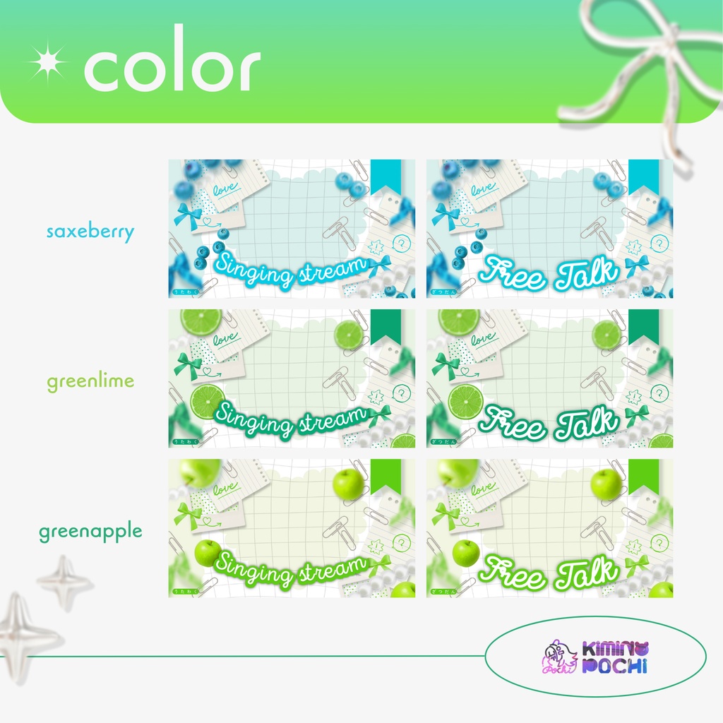 🍒Vtuberサムネイル素材/歌枠・雑談枠/ガーリーでかわいい♡2種×11色💫