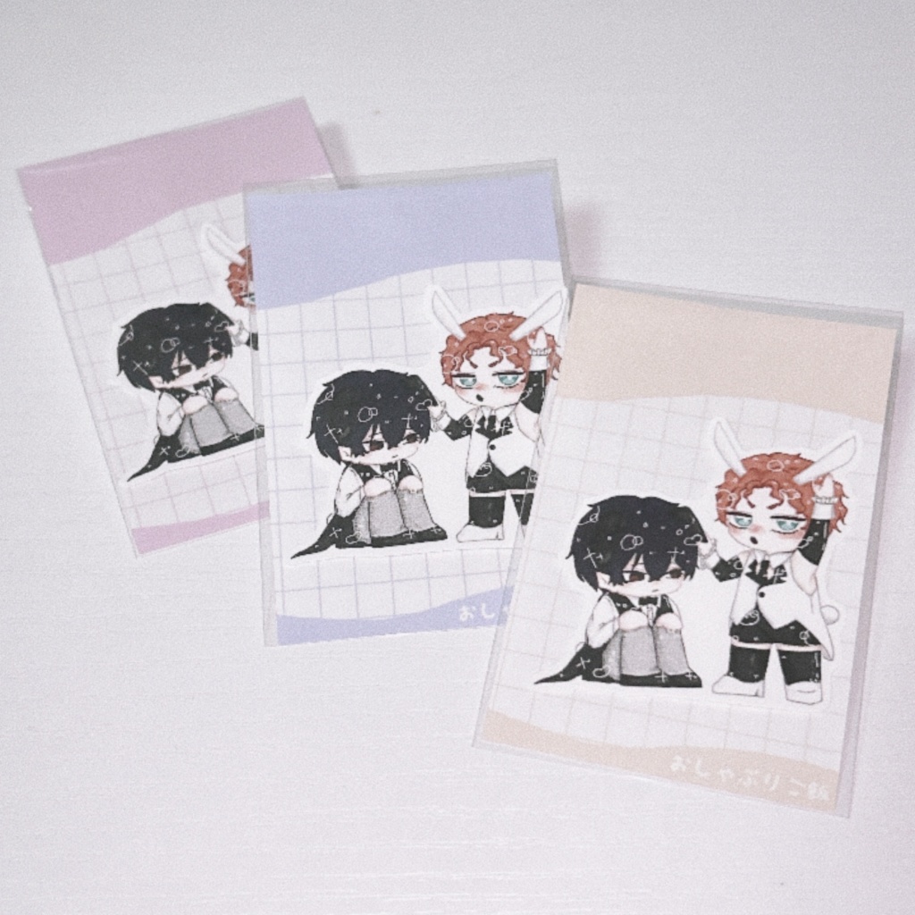 オオカミさんとウサギさん着ぐるみステッカーෆ