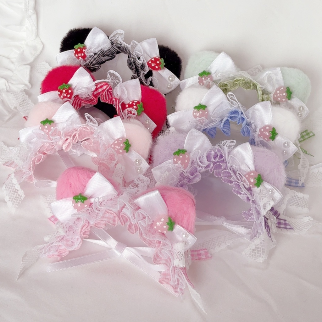 ねこみみ♡ いちご ヘッドドレス♡