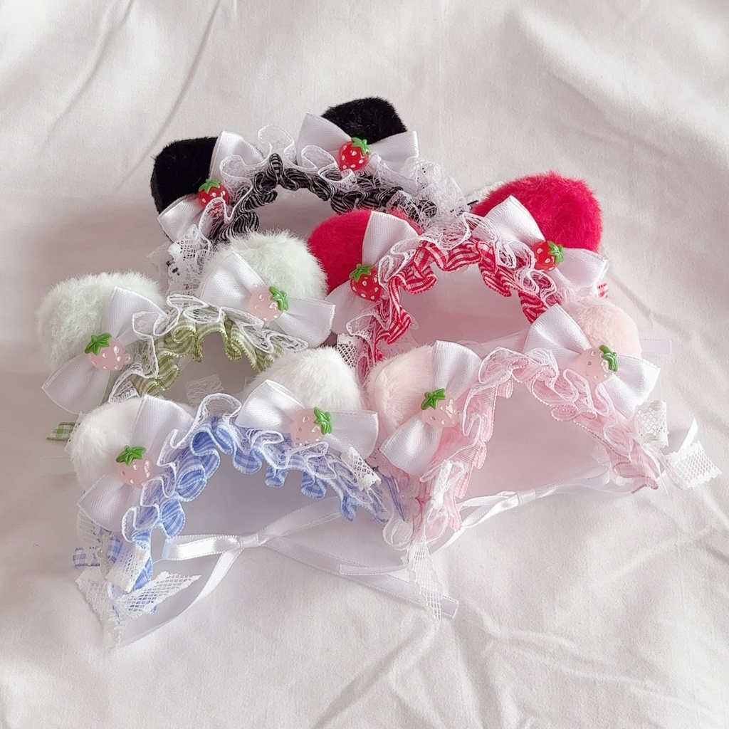 ねこみみ♡ いちご ヘッドドレス♡