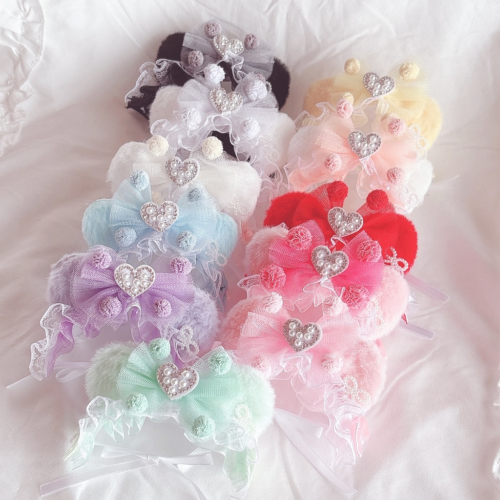 ねこみみ ポンポンリボンヘッドドレス