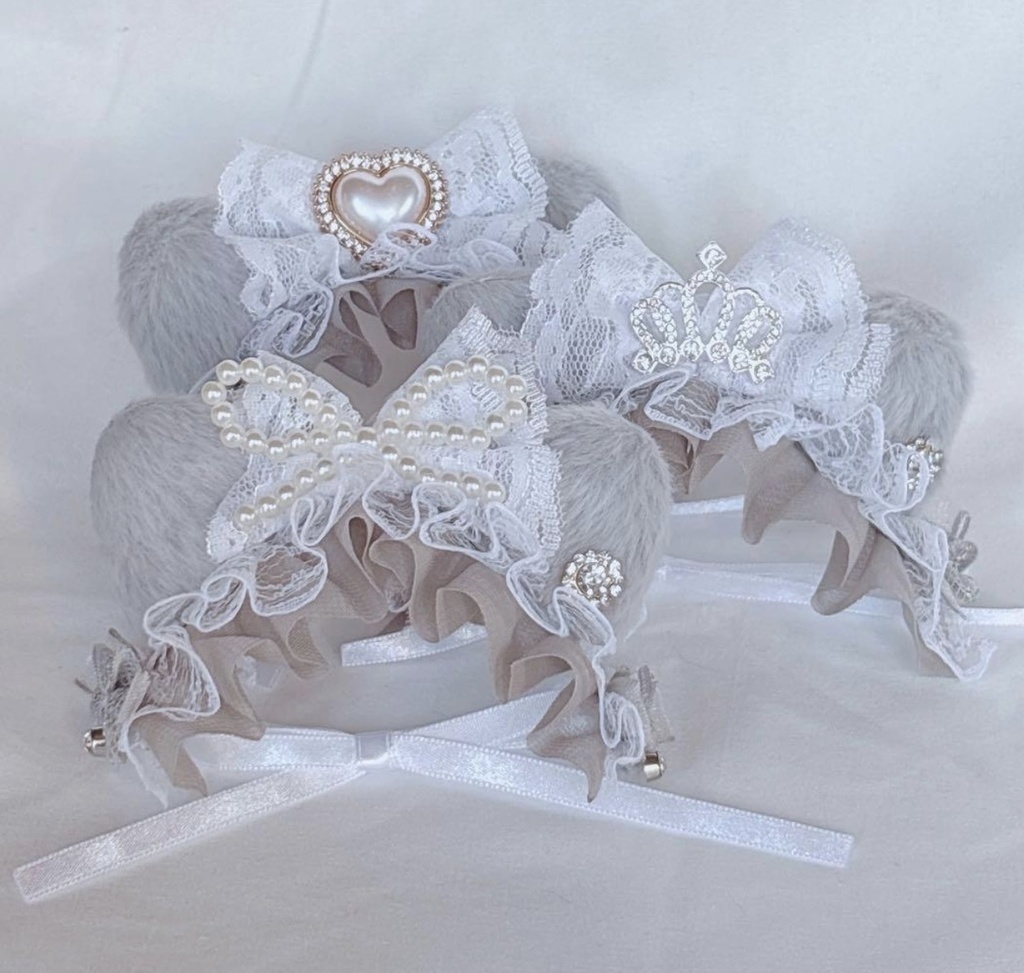 🩶グレー猫ヘッドドレス🩶𓂃🎀👑✨