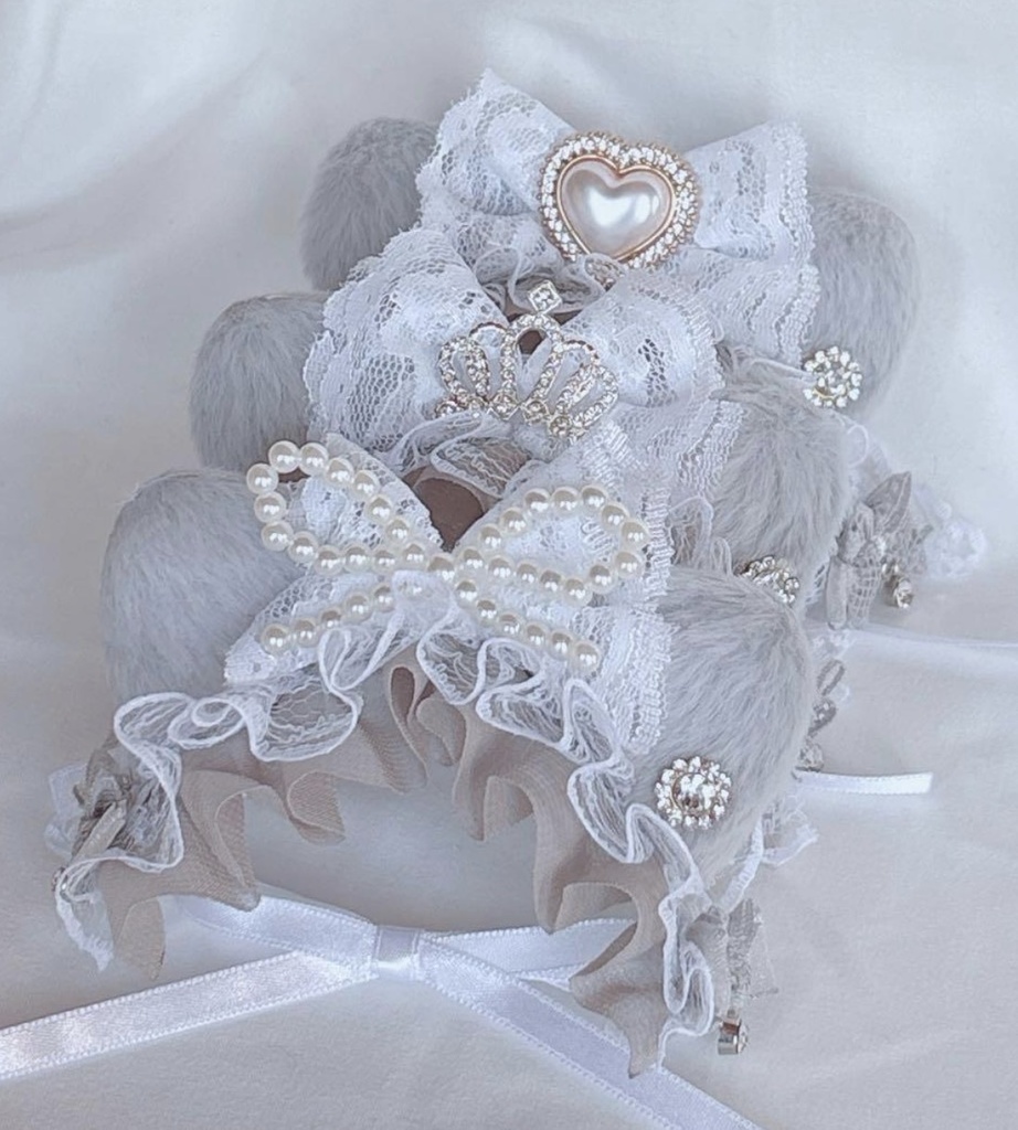 🩶グレー猫ヘッドドレス🩶𓂃🎀👑✨