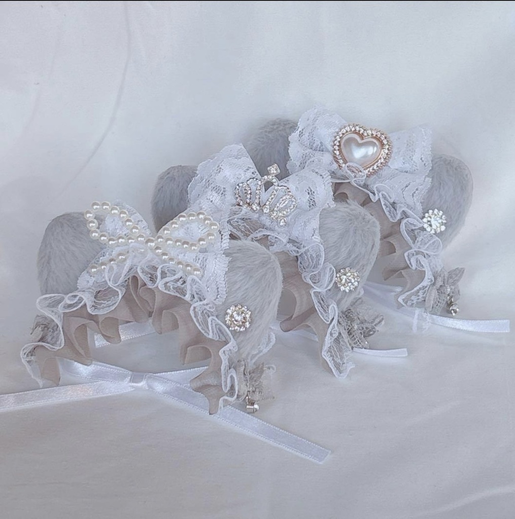 🩶グレー猫ヘッドドレス🩶𓂃🎀👑✨