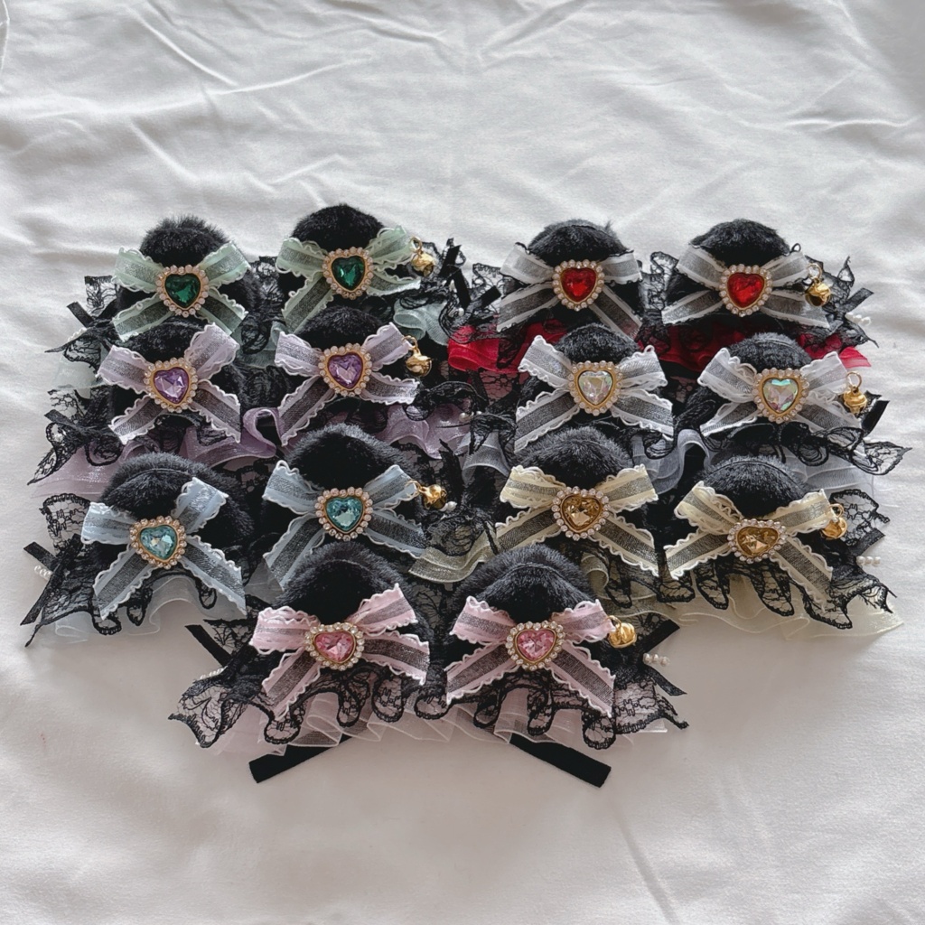 🐈‍⬛黒猫ヘッドドレス レースリボン ⋆⸜🎀⸝‍⋆