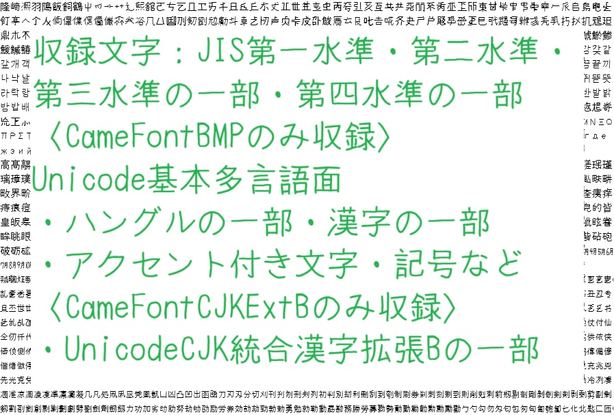 CameFontBMP&CameFontCJKExtBセット(Ver.1.0.1)