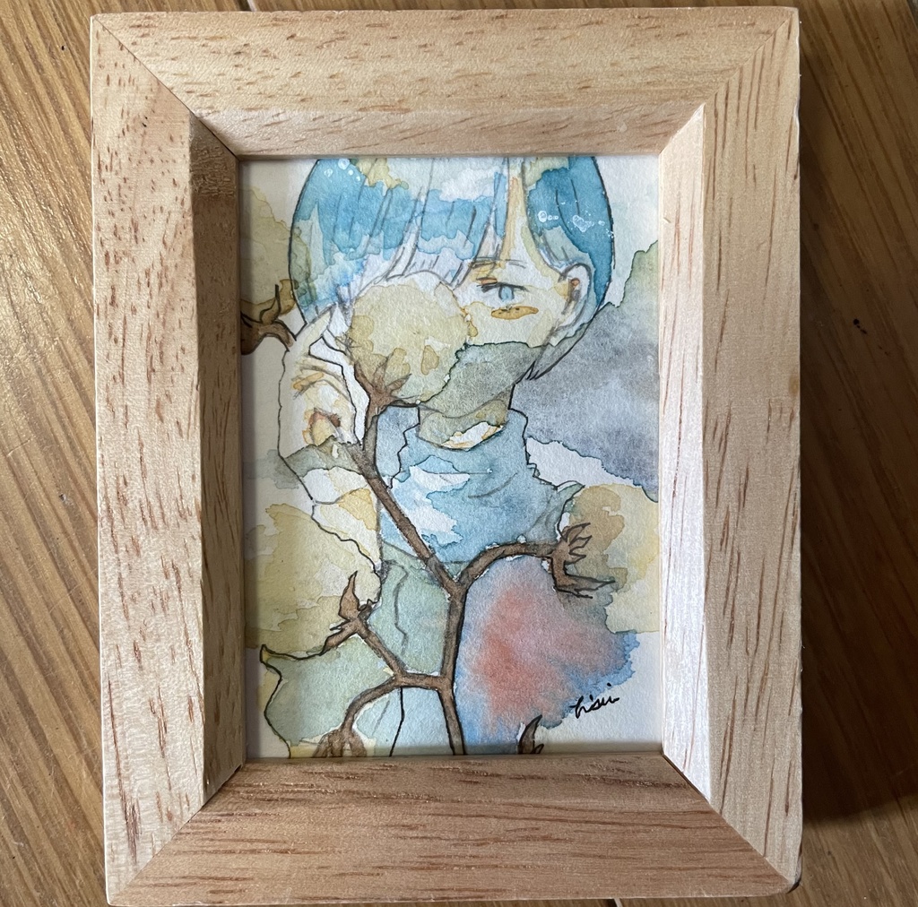 ミニ原画 コットンフラワー 翡翠の様に Booth