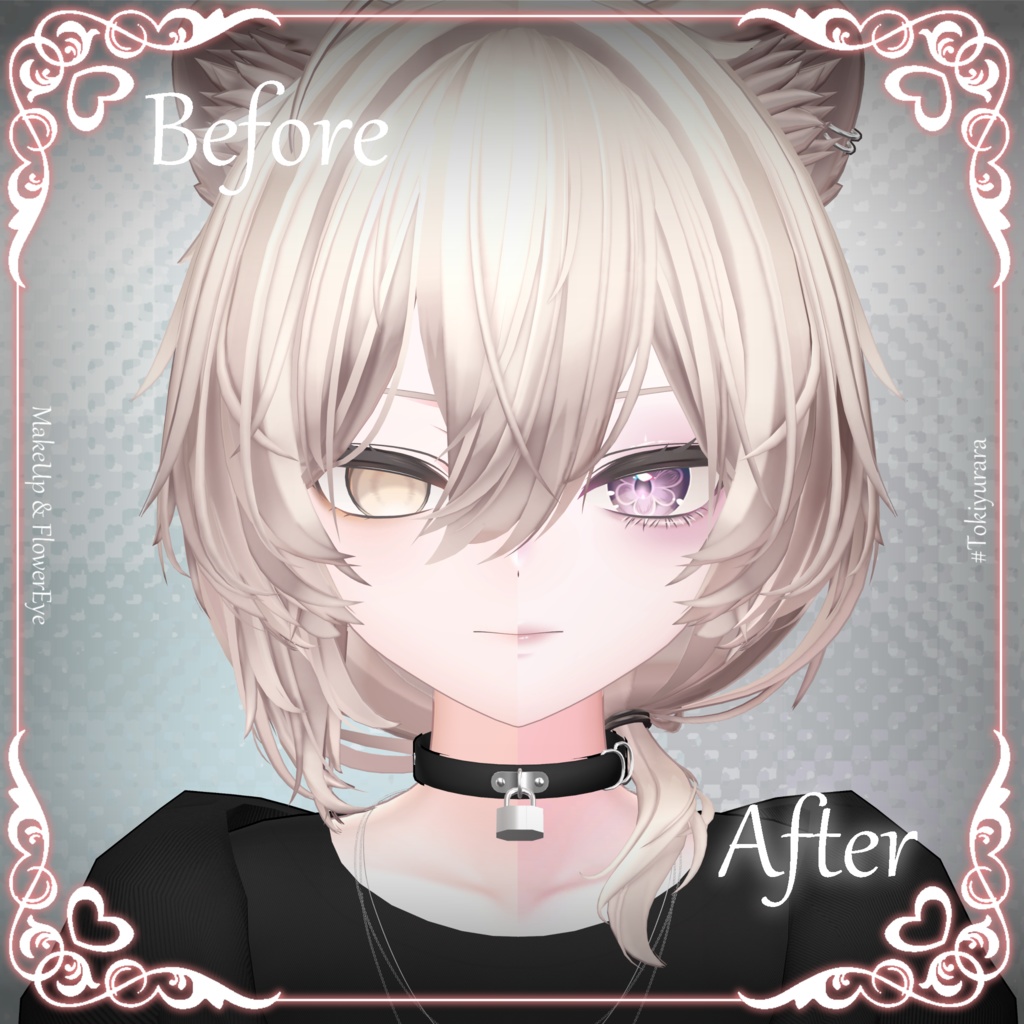 【真央専用】MAKEUP & Flower EYE(おまけ付)【VRC向けメイクテクスチャ&アイテクスチャ】