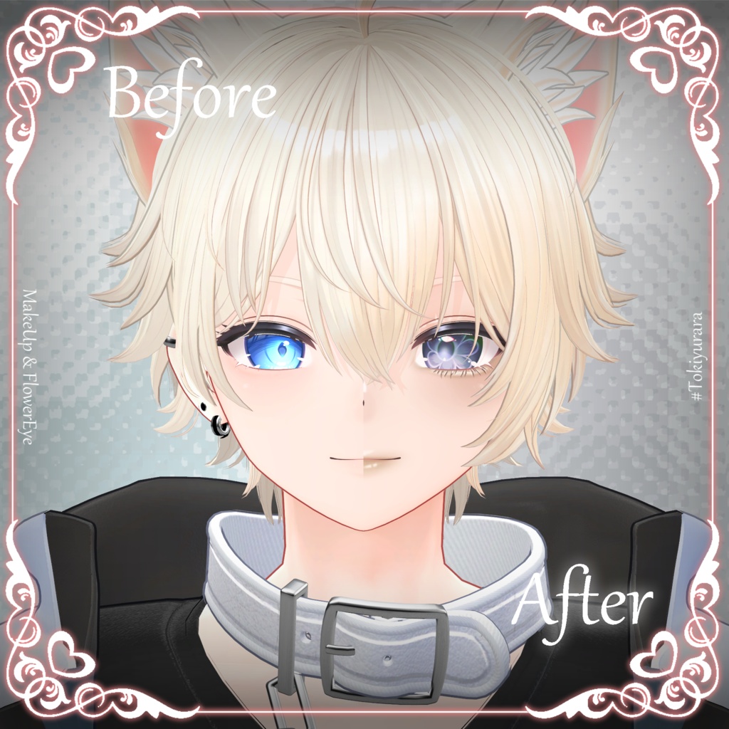 【彼方専用】MAKEUP & Flower EYE(おまけ付)【VRC向けメイクテクスチャ&アイテクスチャ】
