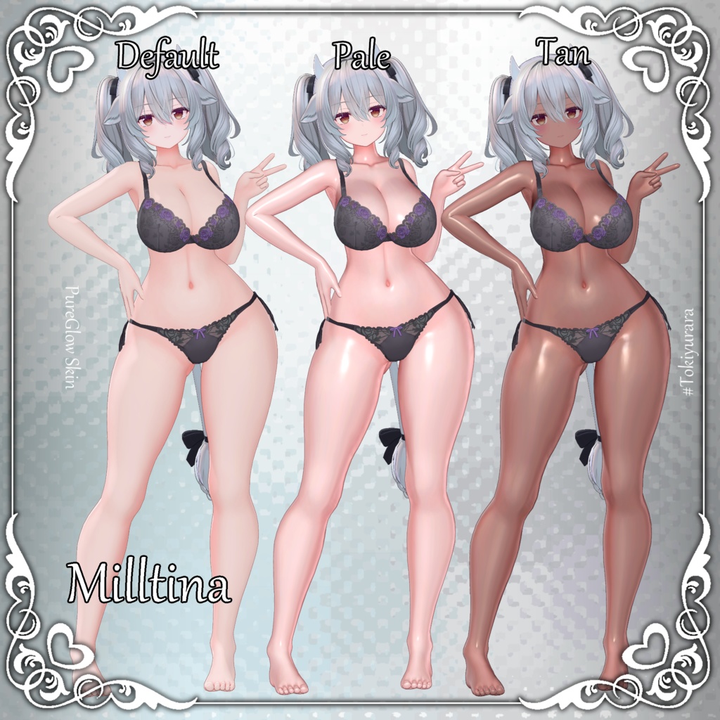 💗発売記念SALE💗【18アバター対応&汎用】PureGlowSkin/リアルつや肌マテリアル(薄色&褐色)【liltoon】