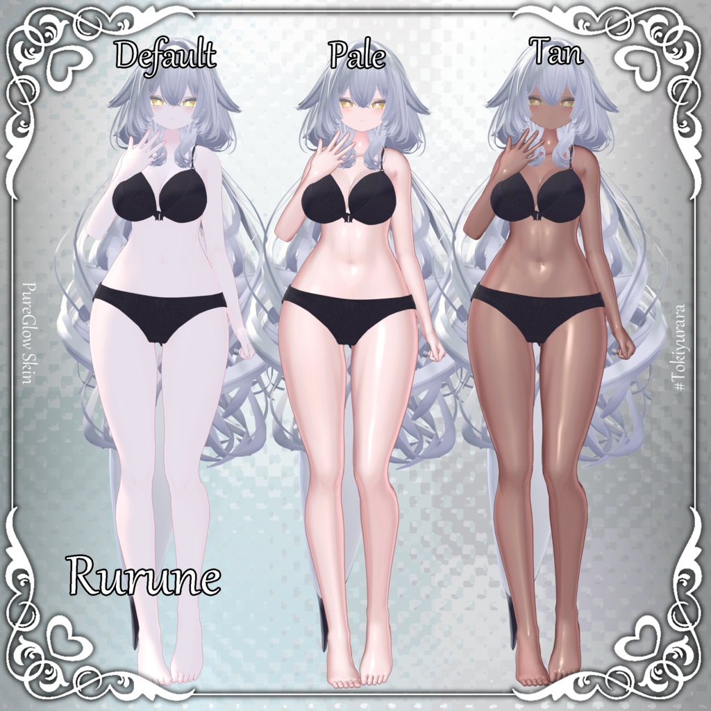 💗発売記念SALE💗【18アバター対応&汎用】PureGlowSkin/リアルつや肌マテリアル(薄色&褐色)【liltoon】