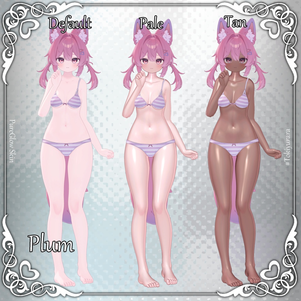 💗発売記念SALE💗【18アバター対応&汎用】PureGlowSkin/リアルつや肌マテリアル(薄色&褐色)【liltoon】