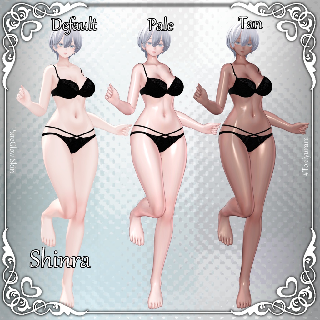 💗発売記念SALE💗【18アバター対応&汎用】PureGlowSkin/リアルつや肌マテリアル(薄色&褐色)【liltoon】