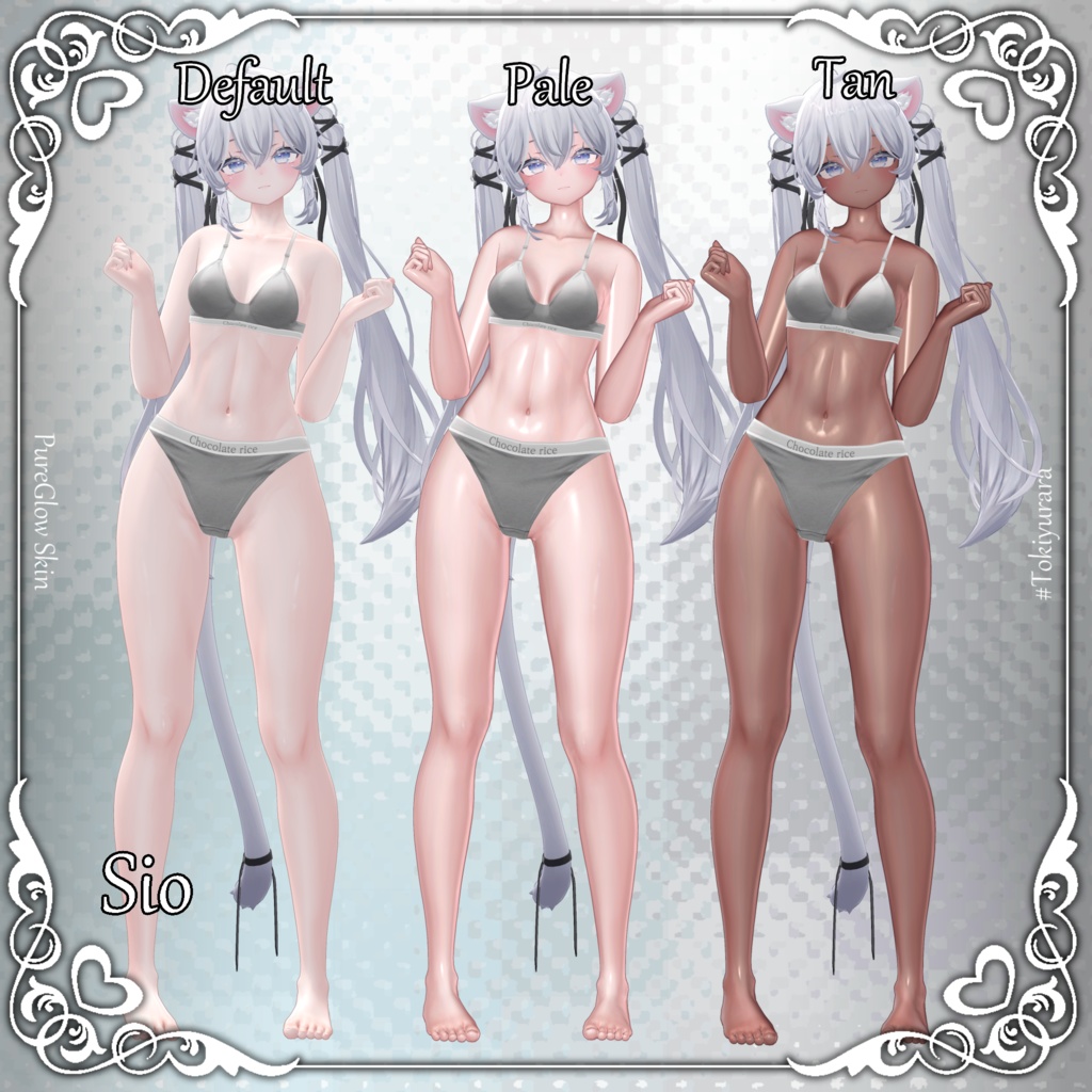 💗発売記念SALE💗【18アバター対応&汎用】PureGlowSkin/リアルつや肌マテリアル(薄色&褐色)【liltoon】