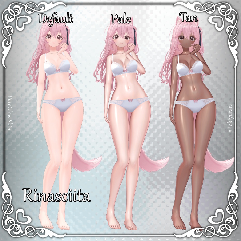 💗発売記念SALE💗【18アバター対応&汎用】PureGlowSkin/リアルつや肌マテリアル(薄色&褐色)【liltoon】