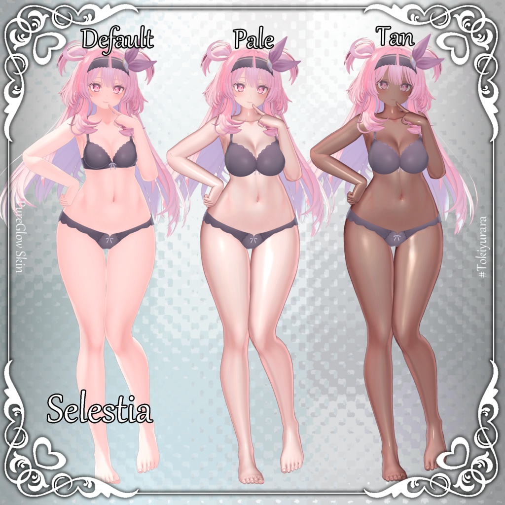 💗発売記念SALE💗【18アバター対応&汎用】PureGlowSkin/リアルつや肌マテリアル(薄色&褐色)【liltoon】
