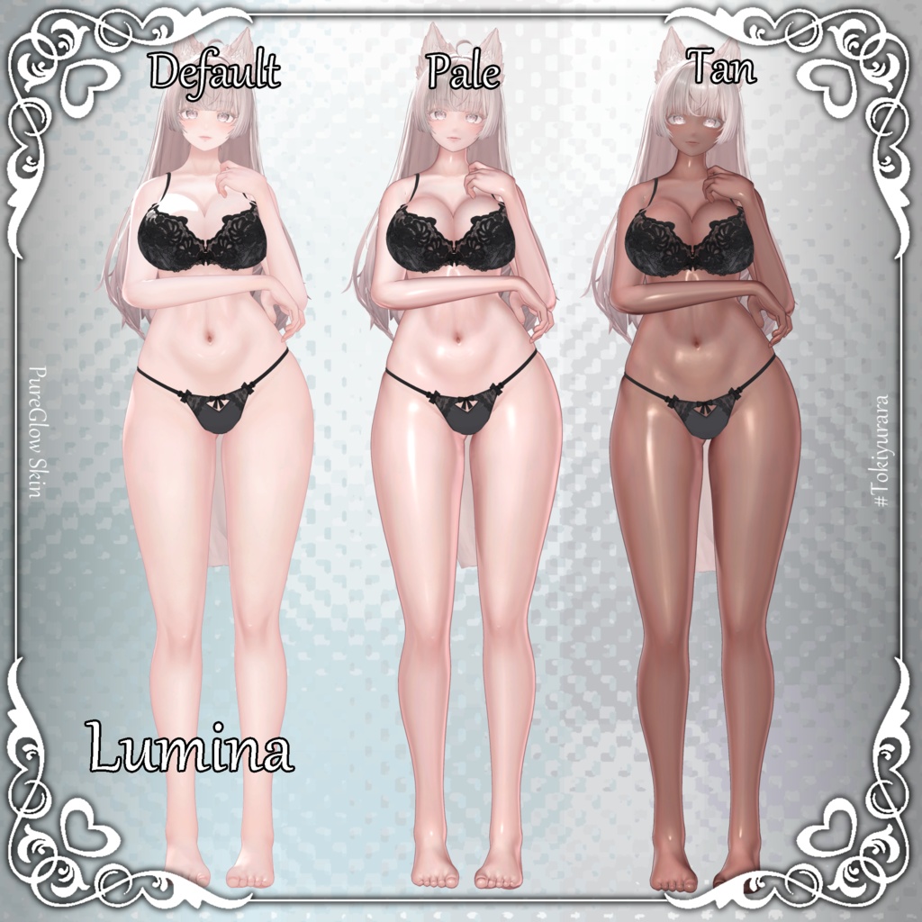 💗発売記念SALE💗【18アバター対応&汎用】PureGlowSkin/リアルつや肌マテリアル(薄色&褐色)【liltoon】