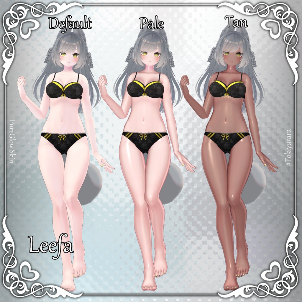 💗発売記念SALE💗【18アバター対応&汎用】PureGlowSkin/リアルつや肌マテリアル(薄色&褐色)【liltoon】