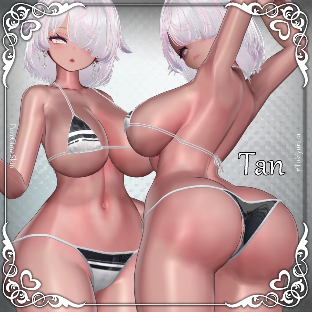 💗発売記念SALE💗【18アバター対応&汎用】PureGlowSkin/リアルつや肌マテリアル(薄色&褐色)【liltoon】