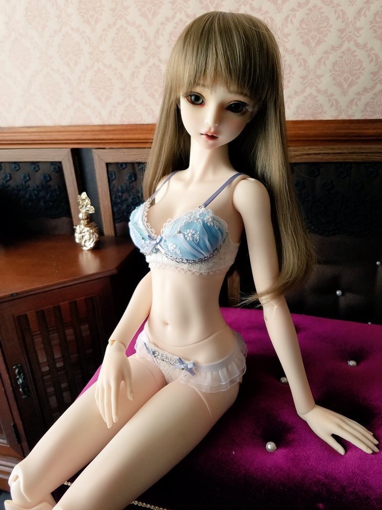 SDgr DD普通胸　Myoudoll対応　水色銀ブレードランジェリーセット　プリンスシリーズ