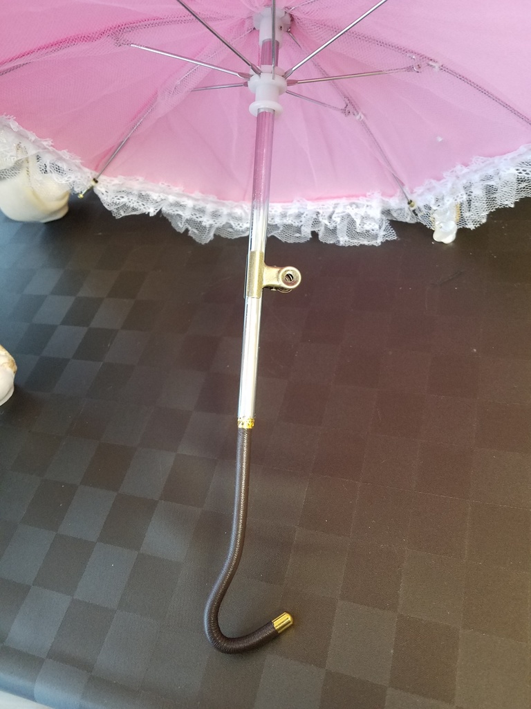 C:桜色のパラソル　桜ボタンと花びら＋収納袋付き