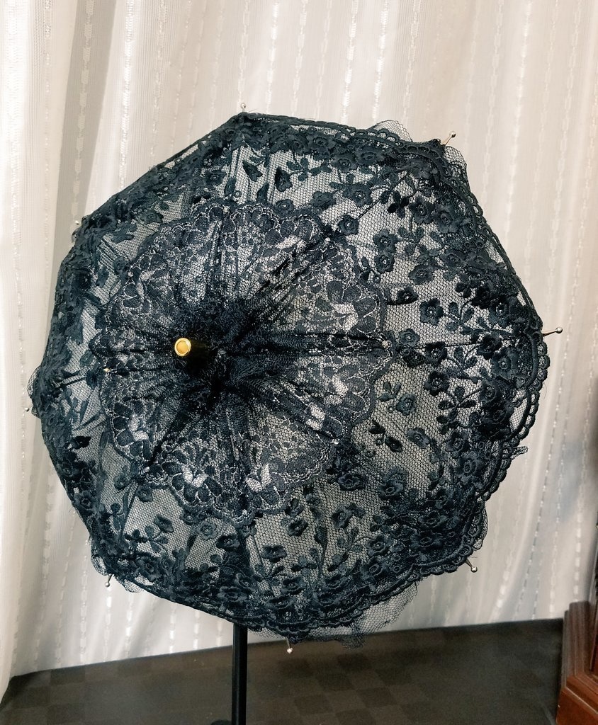 黒チュールレースベース　天使のボタン