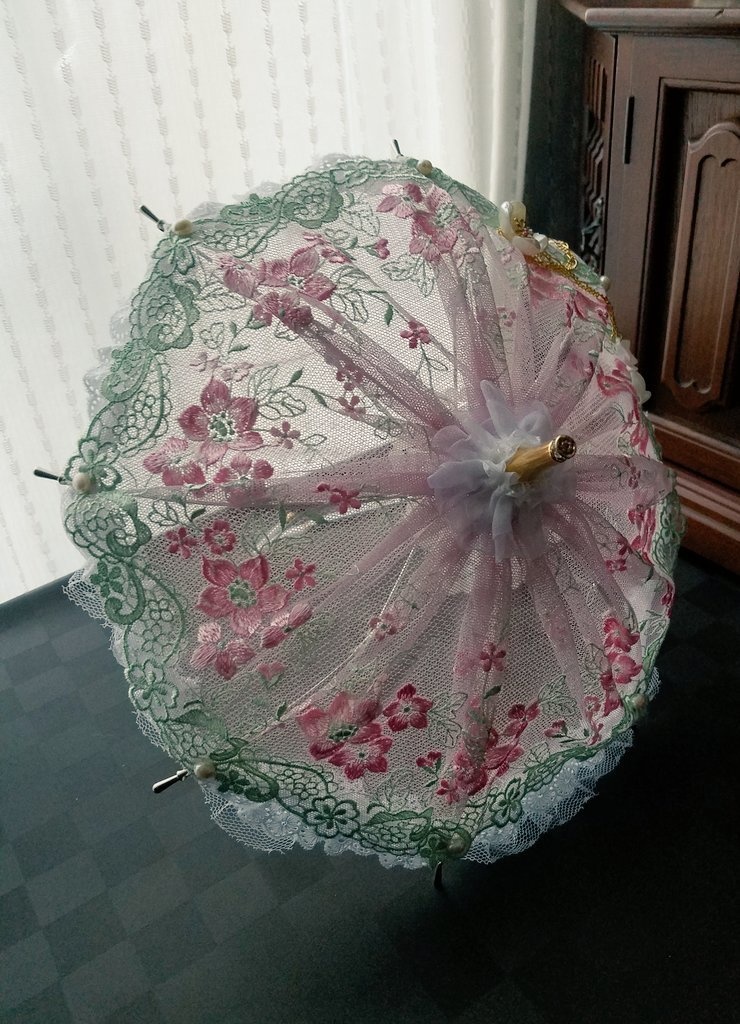 豪華な刺繍レース　淡水パール使用　