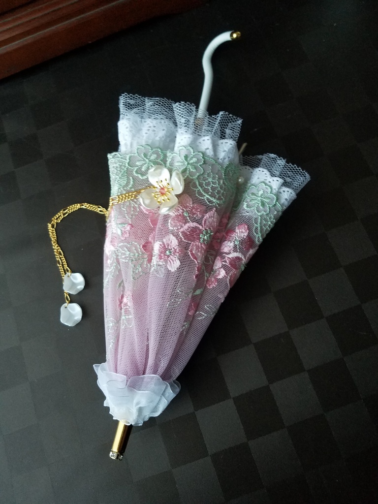 豪華な刺繍レース　淡水パール使用　
