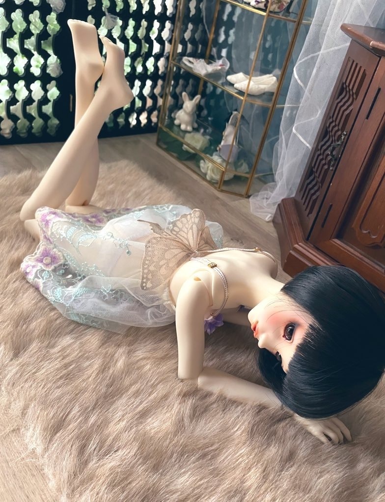 花のベビードール　キラキラ蝶付き　
