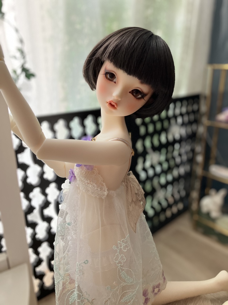 花のベビードール　キラキラ蝶付き　