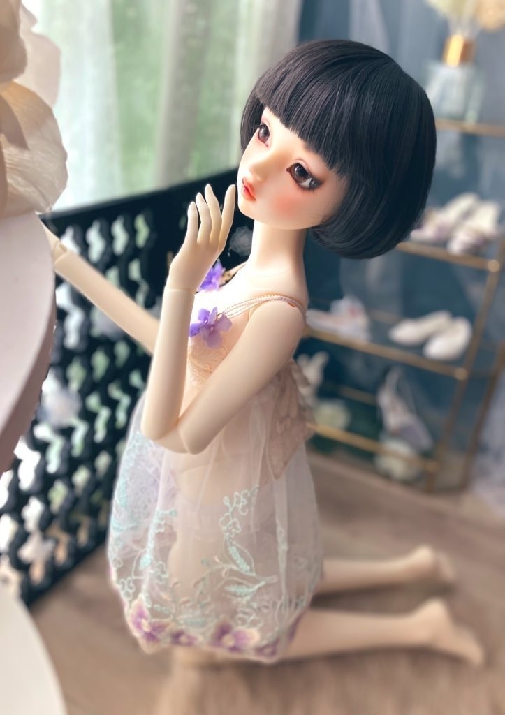花のベビードール　キラキラ蝶付き　