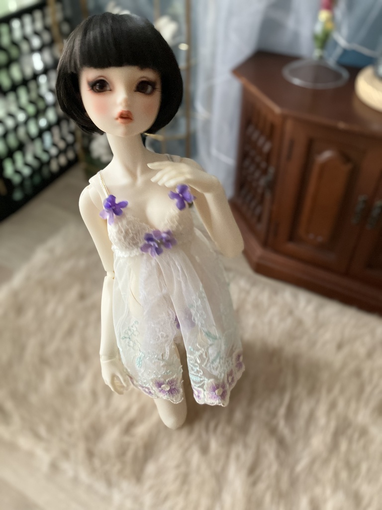花のベビードール　キラキラ蝶付き　