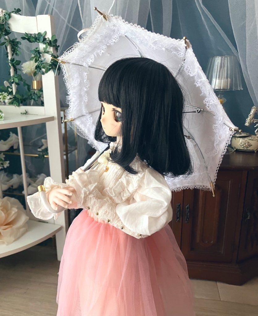 F:MDD用に小さめ　白薔薇パラソル＋収納袋