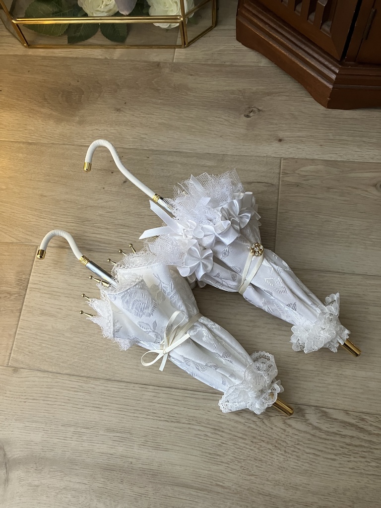F:MDD用に小さめ　白薔薇パラソル＋収納袋