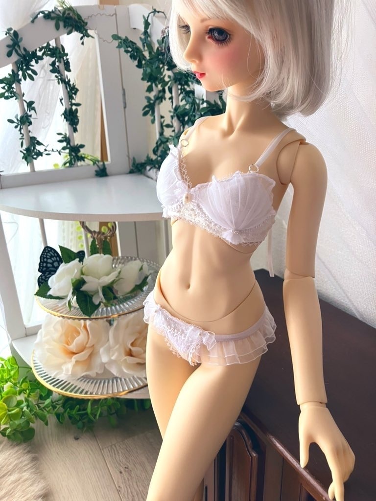 ハイホワイト・ショーツ単品　貝ランジェリーのと同デザイン　６０㎝級ドール用（DD/SD13－SD16　MyouDollデリア）