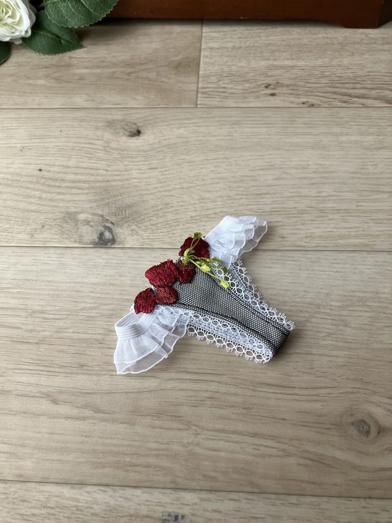 A：薔薇のパーティー７点セット（チョーカー：ゴシックレース） ワンピースSD16用　　パンプス選択/ヒール足orフラット足