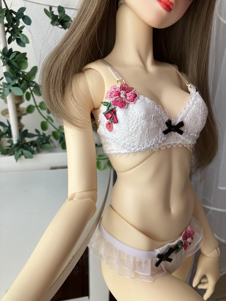 花を纏うランジェリー　SD１６用　黒サテンリボン