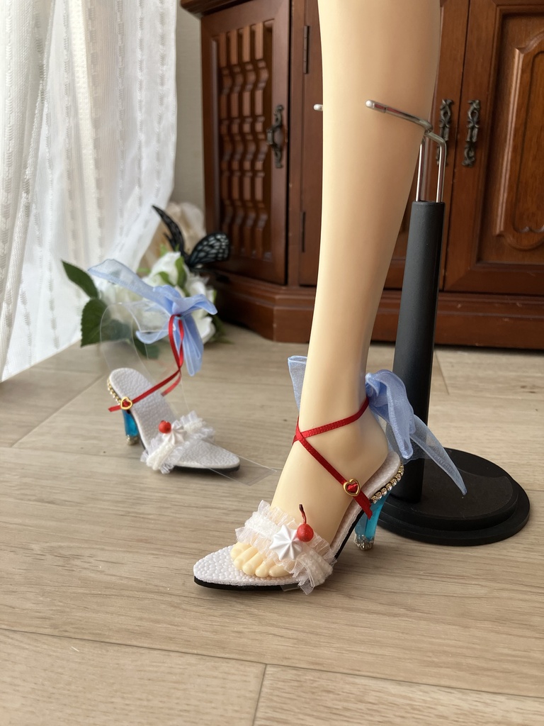 クリームソーダ　青　ドール用サンダル